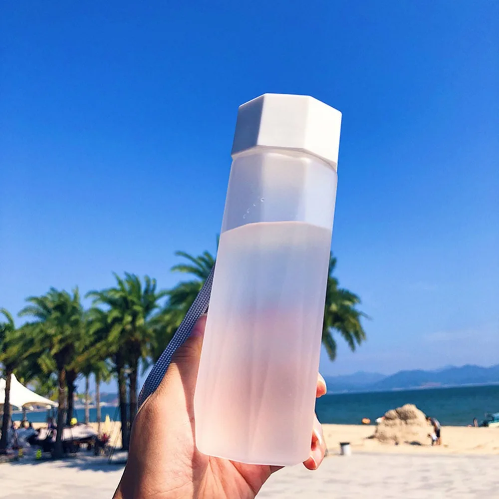 NR380ml бутылка для воды в Корейском стиле полигон PC бутылка, Студенческая портативная пластиковая бутылка для воды с крышкой
