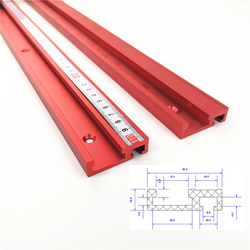 Универсальный 45 Тип Т-образной дорожки Т-образная Торцовочная дорожка джиг деревообрабатывающий DIY инструменты Алюминиевый сплав Торцовочная дорожка стоп для настольной пилы толкатель