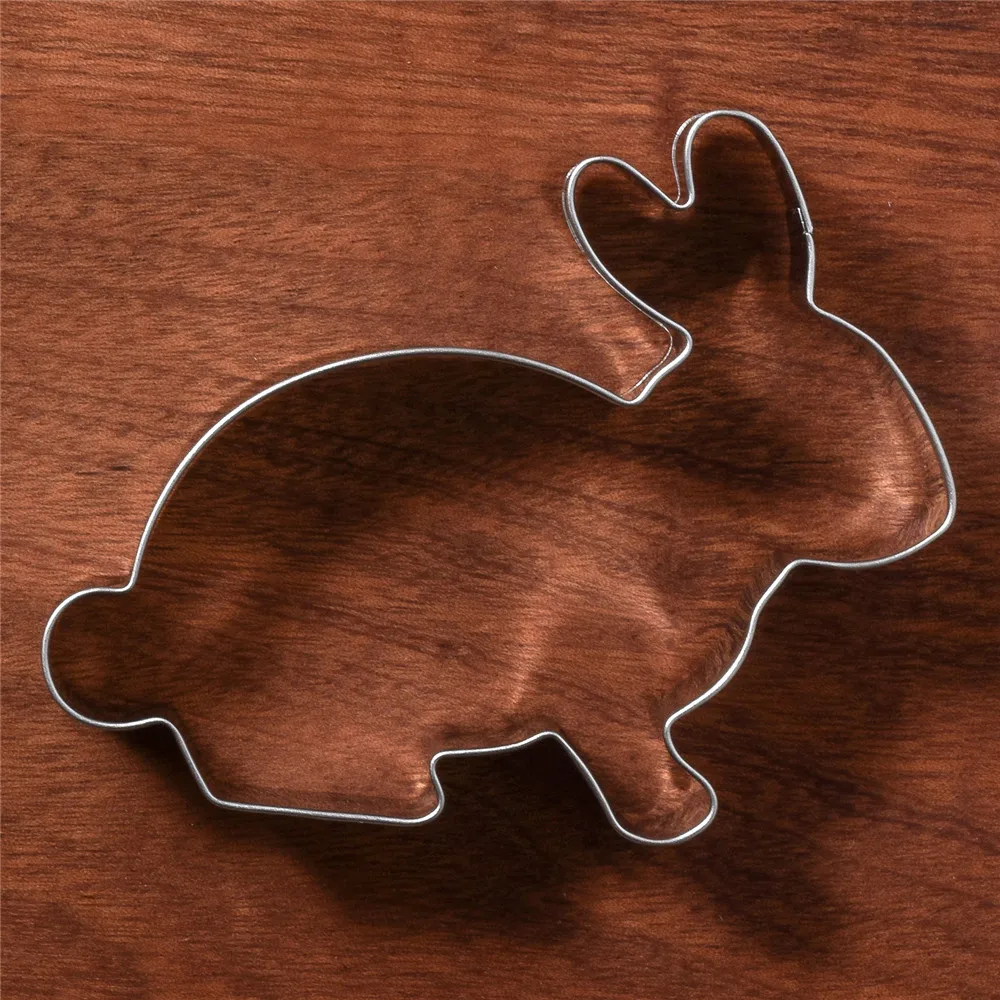 KENIAO Rabbit Bunny Cookie Cutter for Kids-9.8 x 8.5 CM-Woodland Animal Biscuit Fondant Bread Mold Stainless Steel