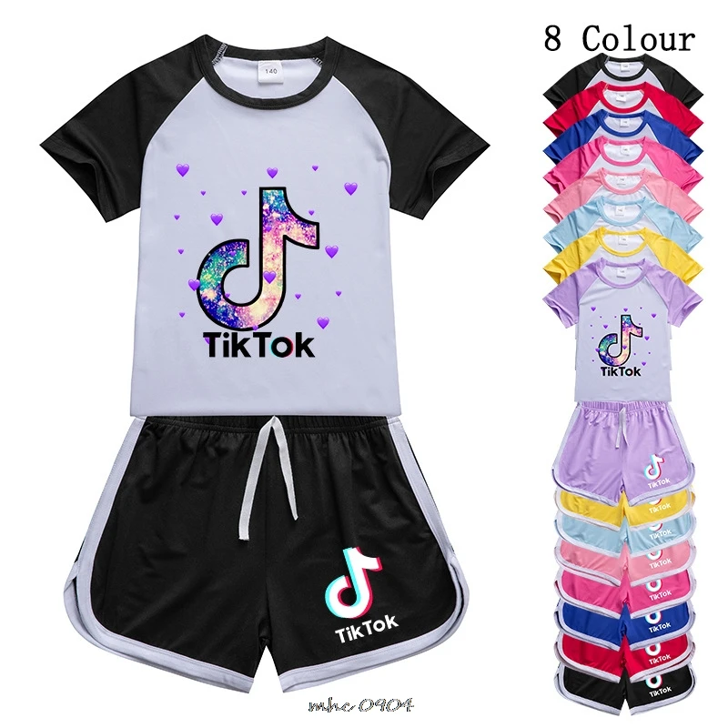 Tik Tok/Одежда для маленьких девочек и мальчиков летние детские футболки с коротким