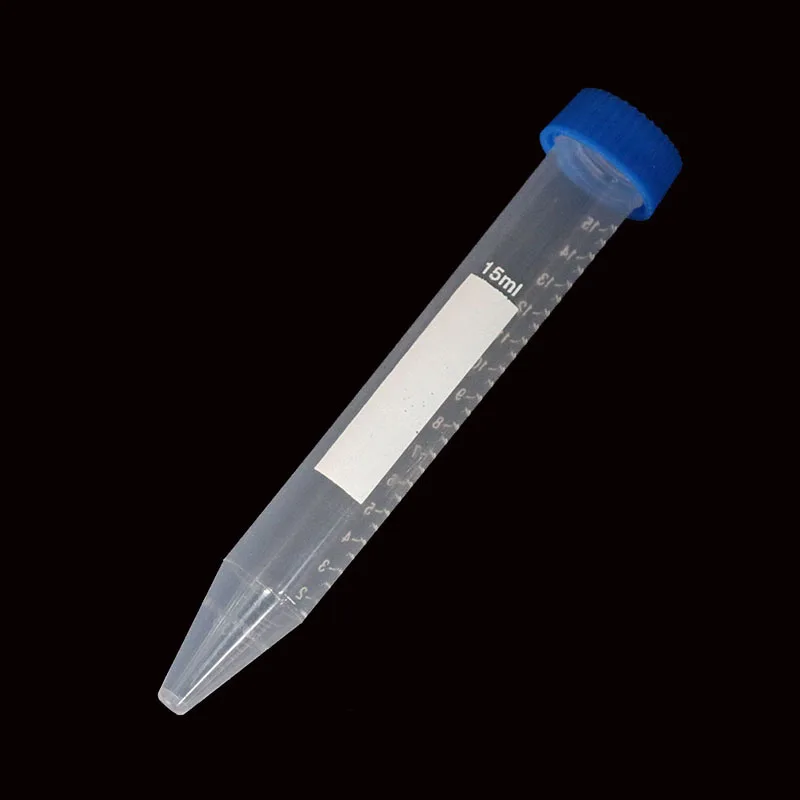 10 Pieces 15ml Plastic Centrifuge Laboratory Test Tube Bottle Sharp Bottom Container Laboratory School Education Supplies