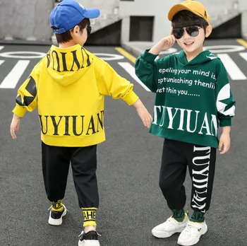 

Teen Kids Clothes Baby Boys Girls Costumes Letter Tracksuit Hoodies Pants 2PCS Children spring autumn Outfits Set 6 8 10 12 14 Y