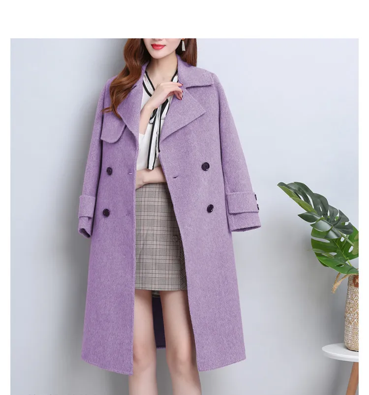 Бренд manteau femme осень зима шерстяное пальто Женская шерстяная куртка Прямой Тонкий длинное кашемировое пальто темперамент элегантные женские куртки