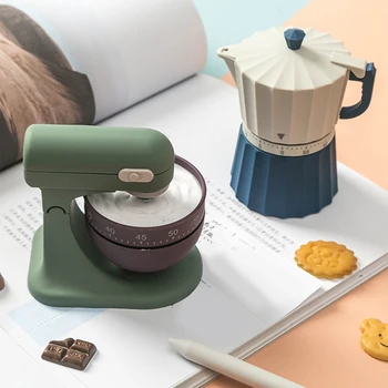 

Coffee Machine Modeling Timer Creative Grinder Coffee Machine Moka pot Shaped Mini Mechanical Timers Ceramics Kitchen Supplies