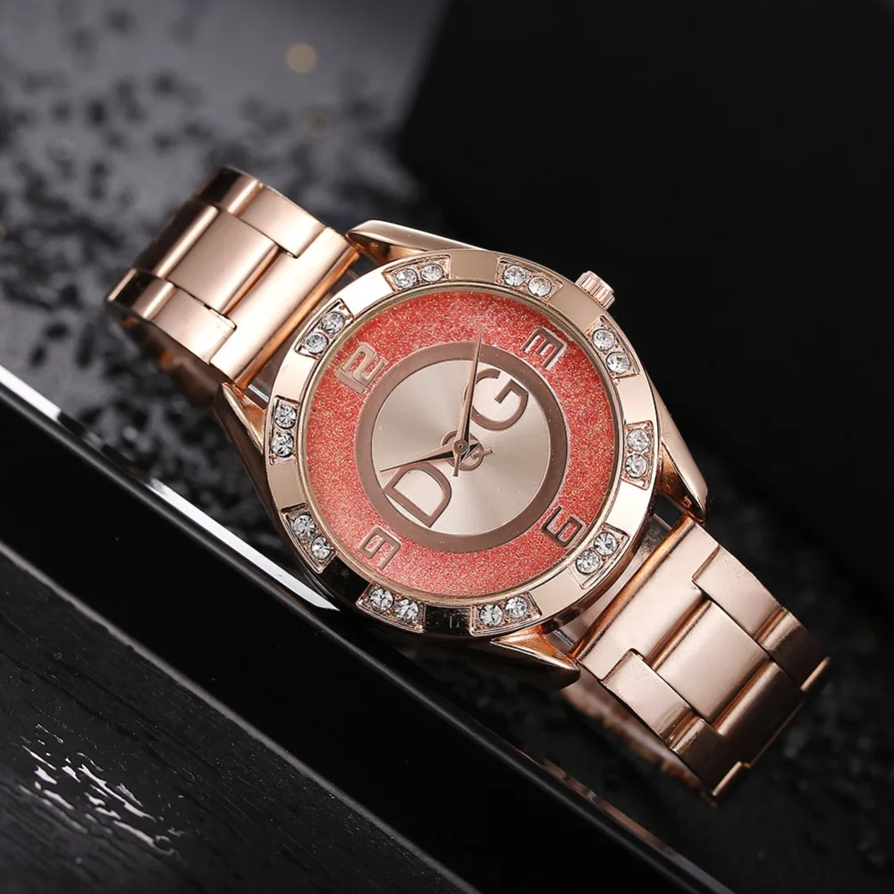 Women's Luxury Brand Fashion Rhinestone Stainless Steel Quartz Wristwatches