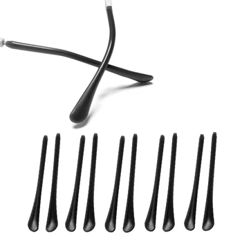 

Good Ear Hooks 10 Pairs Glasses Leg Cover Anti Slip Silicone Ear Hook Glasses Accessories Silicone Anti Slip Ear Hooks(Black)