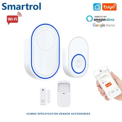 Tuya Smartlife App Wireless Doorbell WiFi Alarm System 58 Sound  433MHz Wireless Detectors Intelligent Remote Home Alarm System