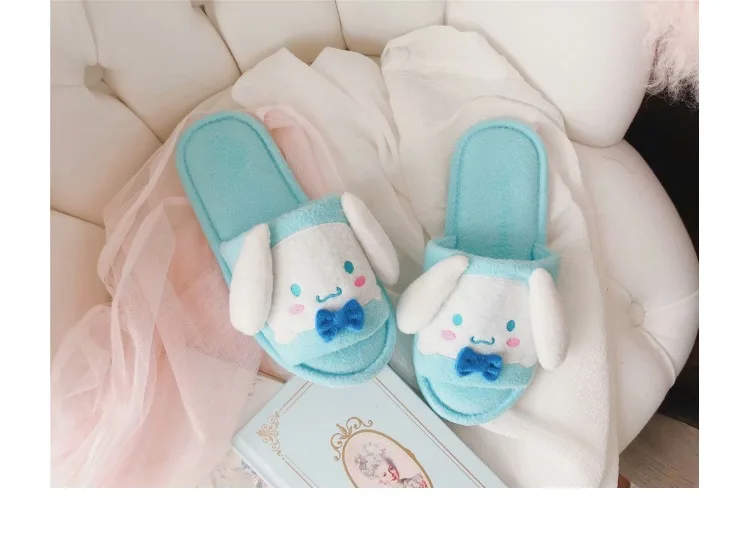 IVYYE koomi Cinnamoroll; домашние тапочки с рисунком из аниме; зимняя теплая домашняя обувь; плюшевые домашние тапочки; Новинка; подарки на день рождения