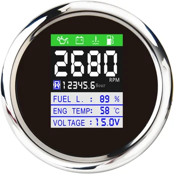 

New Multi-functional 85MM CANbus Gauges Digital Tachometer Oil Pressure Water Temp Fuel Level Voltmeter Hour Meter With Alarm