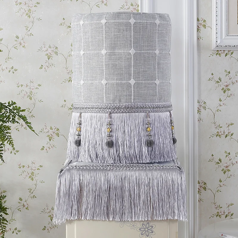 40x28cm classic plaid water dispenser cover set tassel pendant water cooler cover dust proof barrel home decor