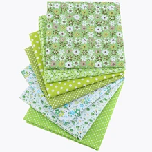 7 Nanchuang pçs/lote Verde Tecido de Baixa Densidade de Algodão Fino Patchwork Pano DIY Costura Artesanal Tecido Teste Padrão do Bordado 50x50cm