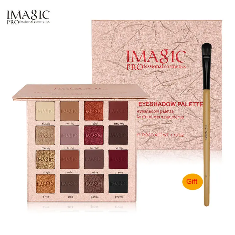 

IMAGIC Shimmer Eyeshadow 16 Colors Palette Matte Waterproof Long-lasting Eyeshadow Glitter Palette Make Up Set Beauty