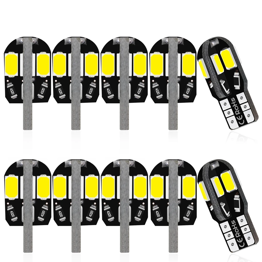 10 шт. T10 W5W T16 номерной знак светильник Canbus Нет Ошибка светодиодный лампы для peugeot 206 207 306 307 406 407 308 3008 508 5008 - Испускаемый цвет: 10 x T10