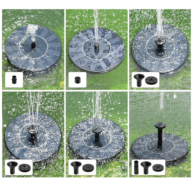 New Solar Fountain Power Solar Pump Pool Pond Submersible Waterfall Floating Solar Panel Water Fountain For Garden Watering kit