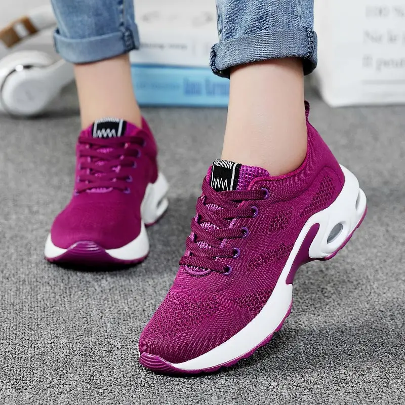 Oversize Summer Light Weight Women's Sports Shoes Ladies Sneakers Purple Running Shoes Women Basket Sport Tennis Athletic B-511