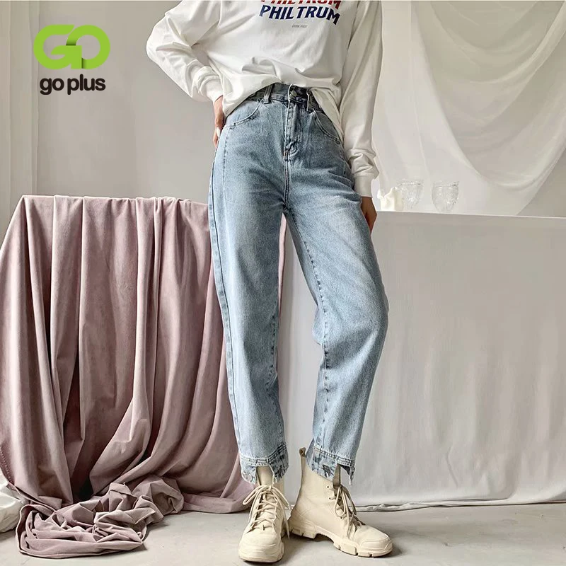 Джинсы GOPLUS женские МОМ брюки-султанки из денима до щиколотки джинсы-бойфренды