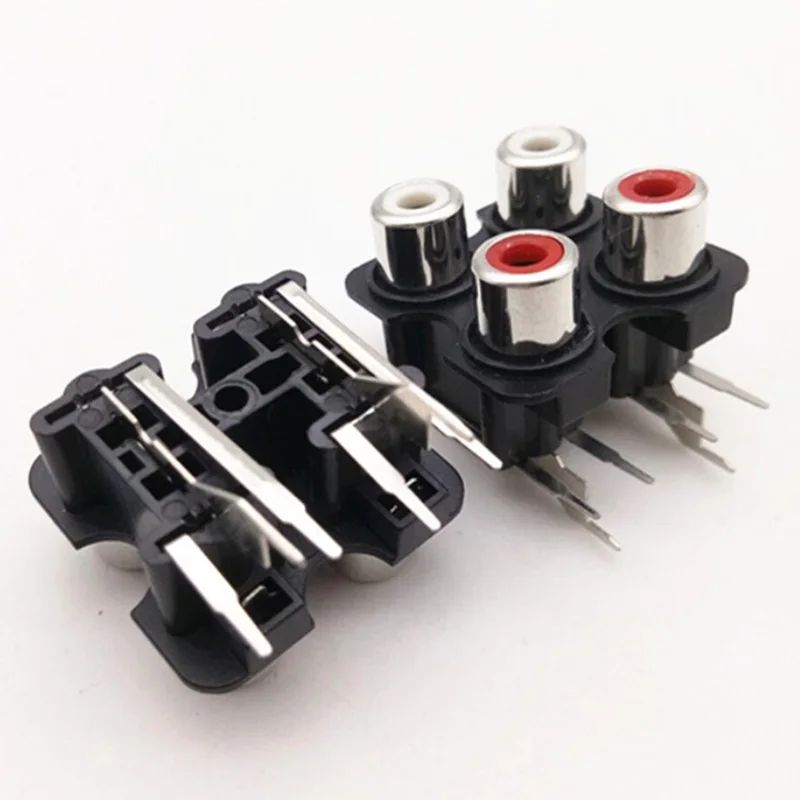 2 stücke 4 loch RCA Weiblichen Stereo audio Jack AV Audio input stecker Lotus reihe Verstärker Interface Signal verbindung