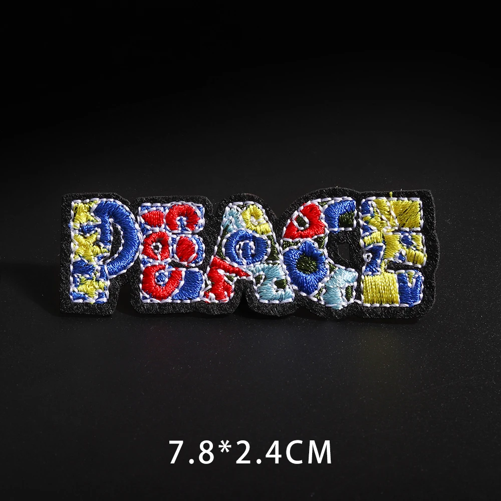 Peace Wow Pow письмо термонаклейки цвета музыка любовь звезда слова аппликации для одежды пальто наклейки 3D Diy Одежда Декор - Цвет: N3-BT6807