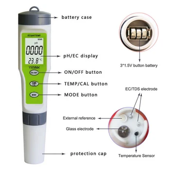 

Digital Water Quality Monitor PH/EC/TEMP Tester Aquarium Swimming Pool