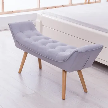 

excellent Stools Yellow/Gary Ottomans Solid Wood Fabric Bed Bench,Sofa European Style Store Fitting Room Chair