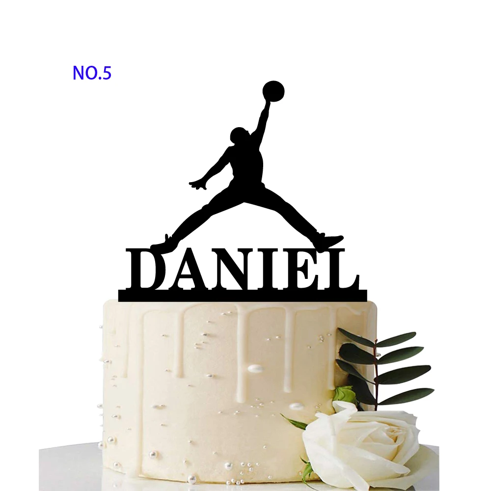 Custom Basketball Theme Name Acrylic Birthday Cake Topper Sports Style Personalized Dunk Team Name Party Cake Toppers Decoration (6)