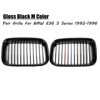 

1 Pair Car Accessories Glossy Black Front Sports Kidney Grills M3 Sport Kidney Grille Style For BMW E36 318 328 328 1992-96