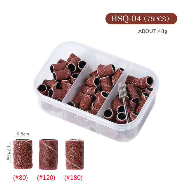 #80 #120 #180 Size Nails Sanding Cap for Manicure Fashion Nail Drill Bits Accessories for DIY Art Decoration