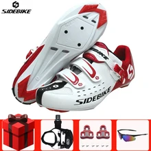 Sidebike/Мужская обувь для езды на велосипеде; комплект с педалью для гонок и велосипеда; самоблокирующиеся велосипедные кроссовки; спортивные ультралегкие кроссовки; sapatilha ciclismo