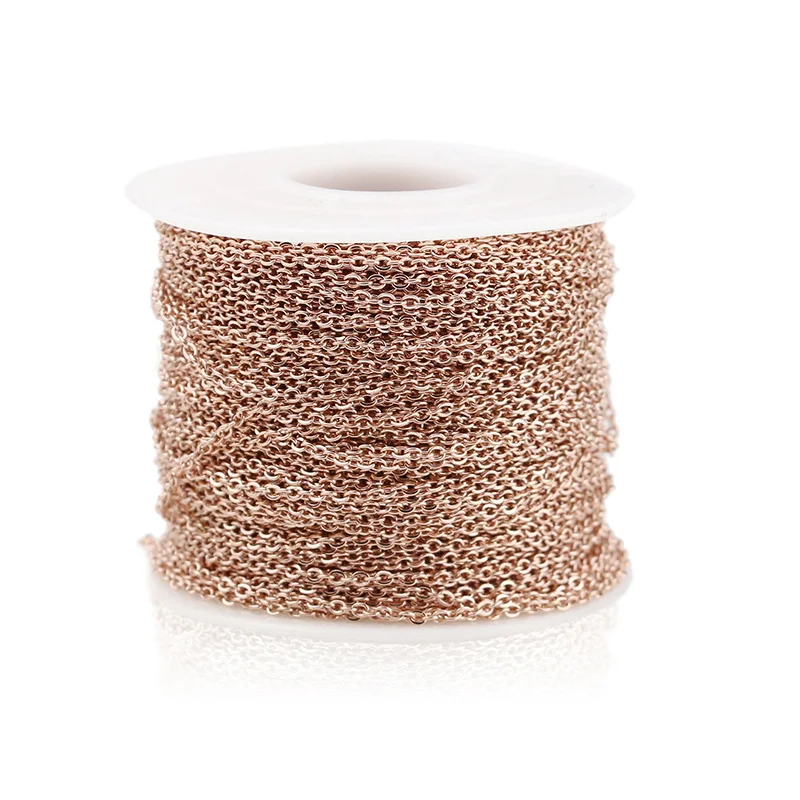 Elegant Stainless Steel Cable Chain for DIY Jewelry Making, Silver & Rose Gold, Various Thickness Options
