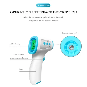 

Digital LCD Body Measurement Forehead Ear Adult Body Fever Thermometer Portable Baby Thermometer Infrared