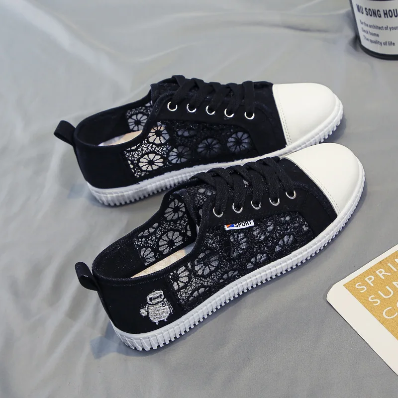 Sports Shoes Women Breathable Sneakers White Lace Shoes For Basket Femme Ultralight Woman Vulcanize Casual Sneaker B1460