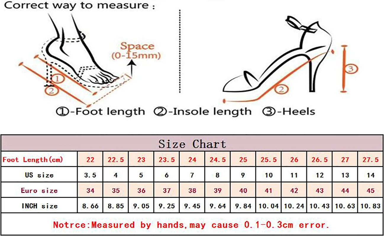 high heels dimensions