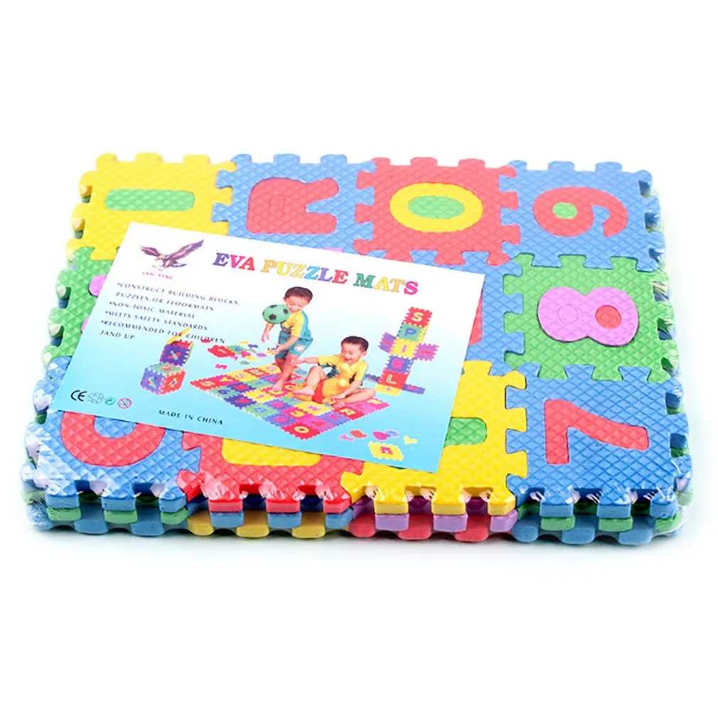 36pcs English Made Of Foam Very Durable No Harm To Baby Or Kids Soft Eva Foam Baby Kids Play Mat Alphabet Number Puzzle Toy