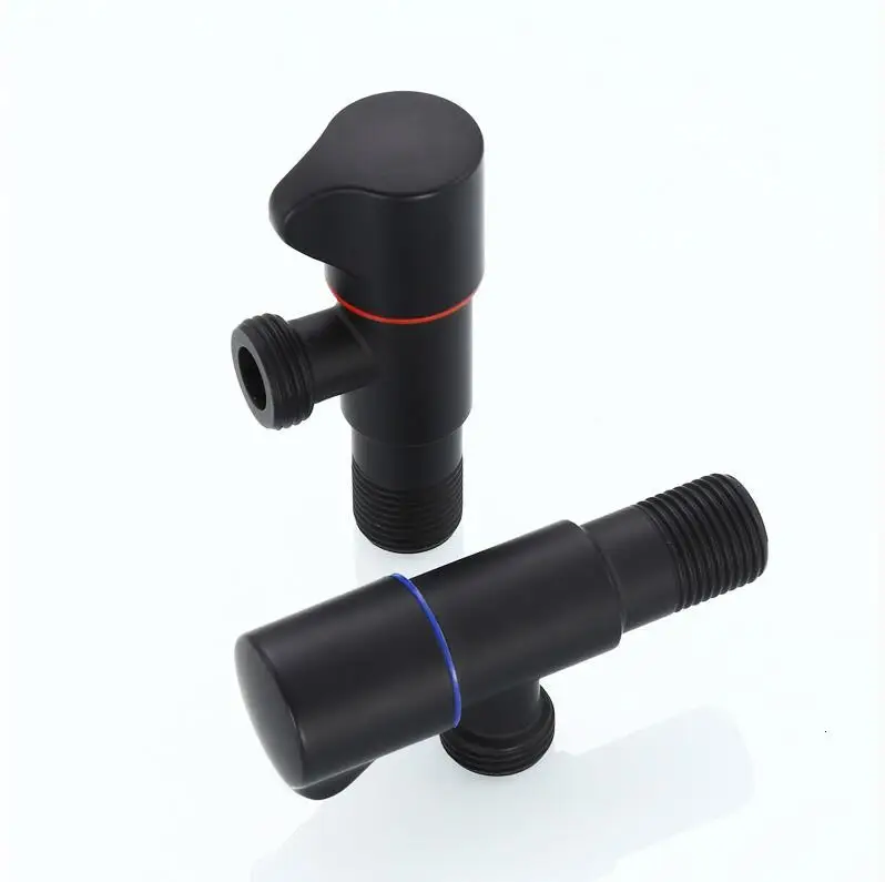 Black Standard G1/2 Thread Mixer with Angle Filled Valve, Taoqiu Solid Open-air Canned Faucet