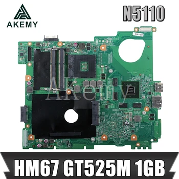 

N5110 For DELL inspiron 15R N5510 CN-0J2WW8 0J2WW8 HM67 DDR3 GT525M 1 GB GPU original motherboard Teste original de 100%