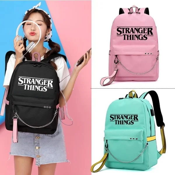 Kpop Sac A Dos странные вещи рюкзак usb зарядка Mochila розовые сумки аниме мужские противоугонные школьные сумки для девочек-подростков