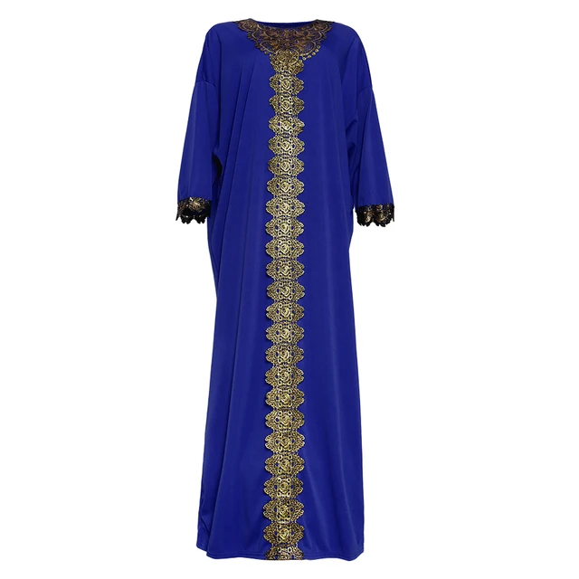 Dubai Abaya Muslim Dress Women Bangladesh Evening Dresses Moroccan Kaftan Turkish Pakistan Abaya Plus Size Islamic Clothing Blue
