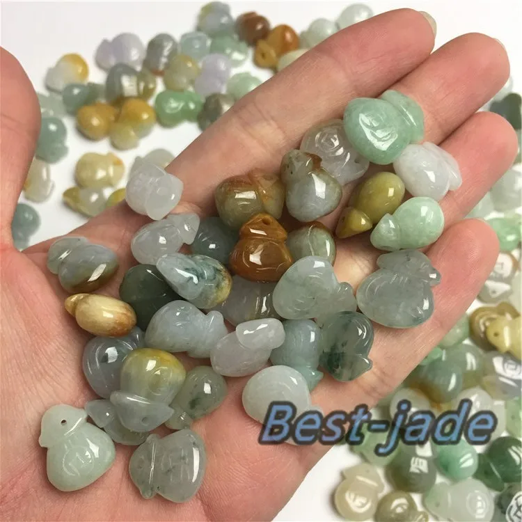 Money pocket Natural Grade A jade Type ICY Jade Burma jadeite Lucky pendant Bead Girl Jewelry Yellow Baby KID Emerald earrings | Украшения