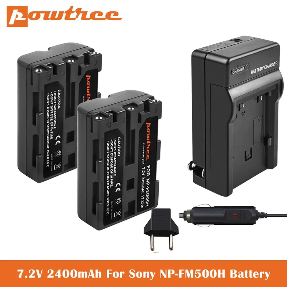 2.4Ah NP FM500H Замена Батарея + USB Зарядное устройство для Sony Альфа A57 A58 A65 A77 A99 A550 A560 A580 A700 A850 A900 SLT a99 II|Цифровые