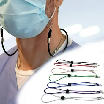 

7 Colors Face Masks Neck Hanging Rope With Two Hooks Adjustable Traceless Anti-lost Soft Durable Face Shield Extension Lanyards