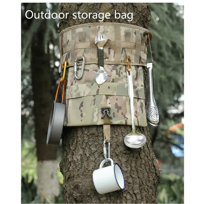 Camping Equipment Picnic Portable Tool Storage Outdoor Tool Camouflage Storage Bag EDC Tool Hanging Bag Folding Travel Pocket