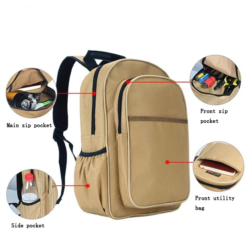 Многофункциональная сумка для инструментов, сумка на плечо из ткани Оксфорд, сумка для хранения, Ремонтный рюкзак, аппаратный ящик для инструментов, водонепроницаемая сумка для хранения инструментов