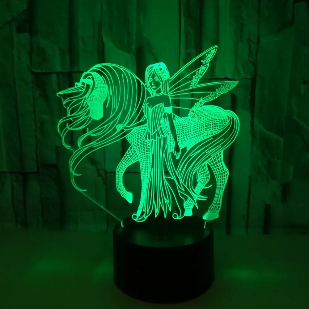 

Foreign Trade New Style Unicorn Colorful Touch 3D Night Lamp Creative Three-dimensional Stereo Lamp Manufacturers Direct Selling