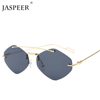 

JASPEER Red Black Square Sunglasses Women 2019 Brand Trendy Alloy Double Beam Shades Goggle Female Sun Glasses UV400 Gafas