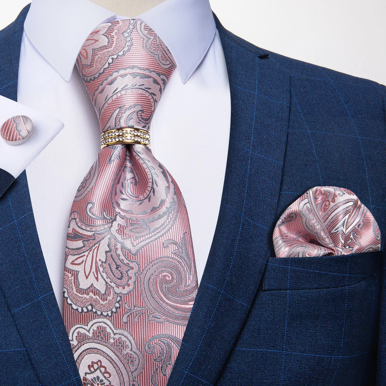 Men's Paisley Floral Jacquard Woven Tie Wide Wedding Party Formal Necktie
