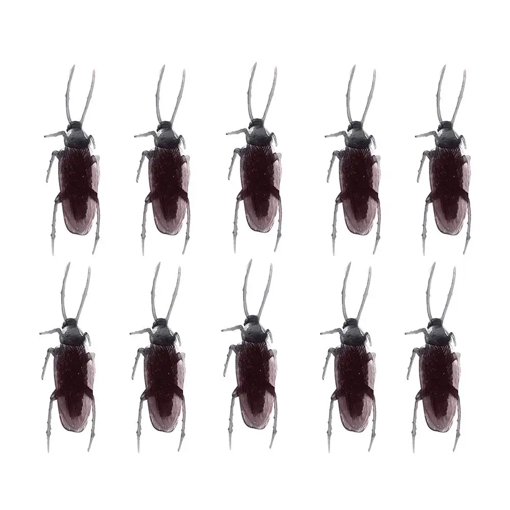 

10Pcs Plastic Prank Simulation Cockroaches Toy Halloween Decoration Realistic Prop Funny Trick Toys for Halloween Party