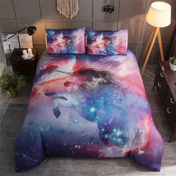 

Star Unicorn Bedding Set Fantasy Duvet Cover Set Queen Size Comforter Sets Kids Bedding