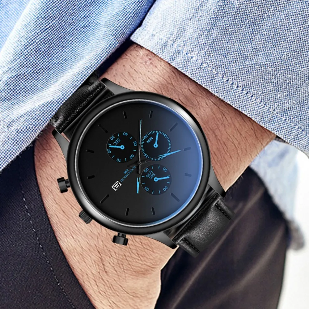 Роскошные часы для мужчин Relogio Masculino модные наручные Reloj Hombre Saat кожаный ремешок