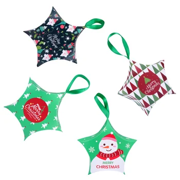 

12 Pcs Christmas Paper Candy Box Star Shape Candy Gift Packaging Box
