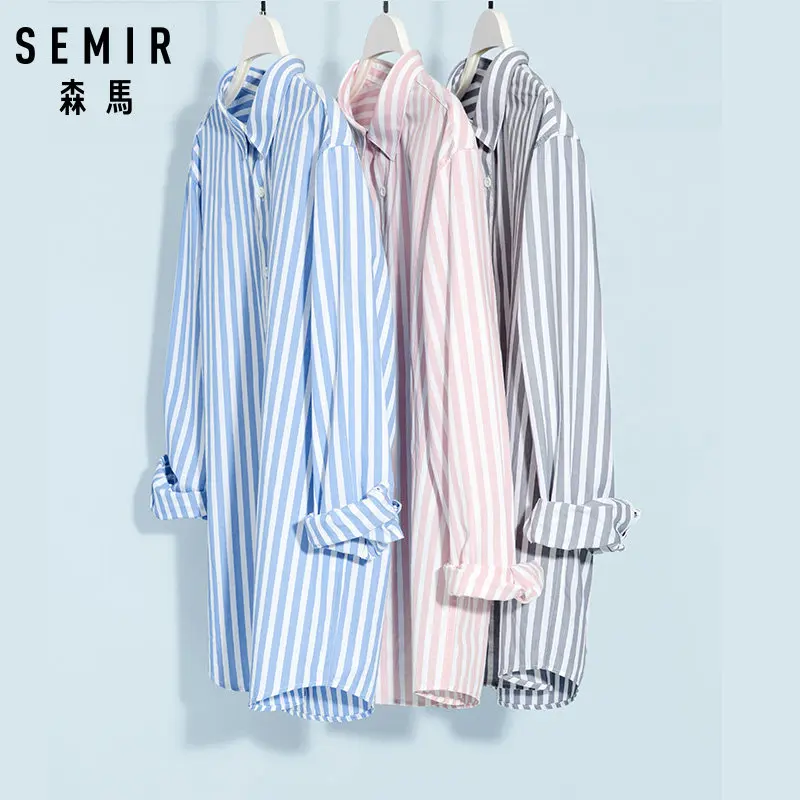 SEMIR мужская полосатая рубашка Стандартная посадка длинный рукав с длинным